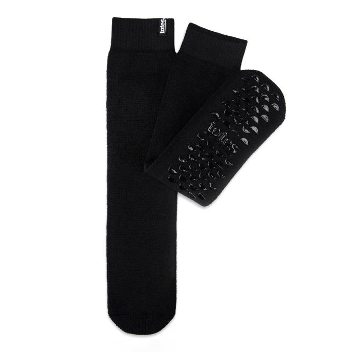 totes toasties® Ladies Thermal Brushed Original Slipper Socks Black Extra Image 2